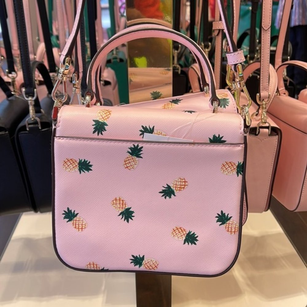 Kate Spade Staci Square Pineapple Crossbody Pink Multi - Picture 11 of 16
